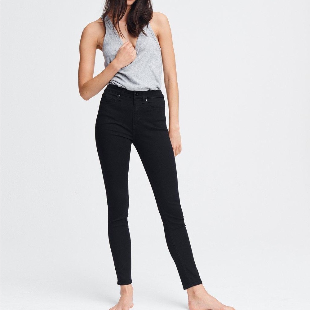 RAG & BONE - Black High Rise Skinny Stretch Jeans